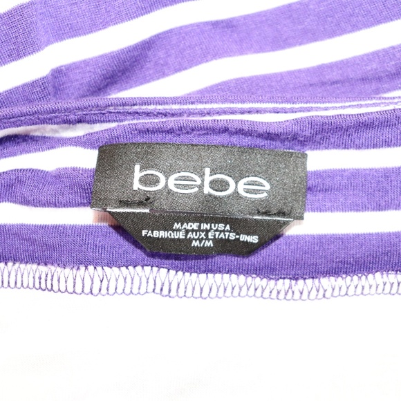 Purple and White Striped Cut Out High-Low Dress - Picture 3 of 3